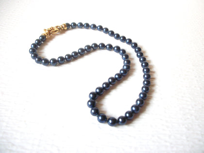 Retro Gray Glass Dipped Faux Pearl Necklace 93017