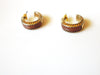 Smaller Gold Brown Enameled Hoop Earrings 81517