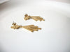 Retro Gold Toned Metal Dangle Earrings 92816