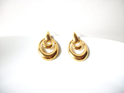 Vintage Gold Toned Doorknocker Earrings 80417