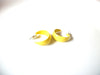 Retro Smaller Yellow Enameled Hoop Earrings 92117