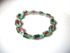 Iridescent Czech Glass Cubes Stretch Bracelet 91617