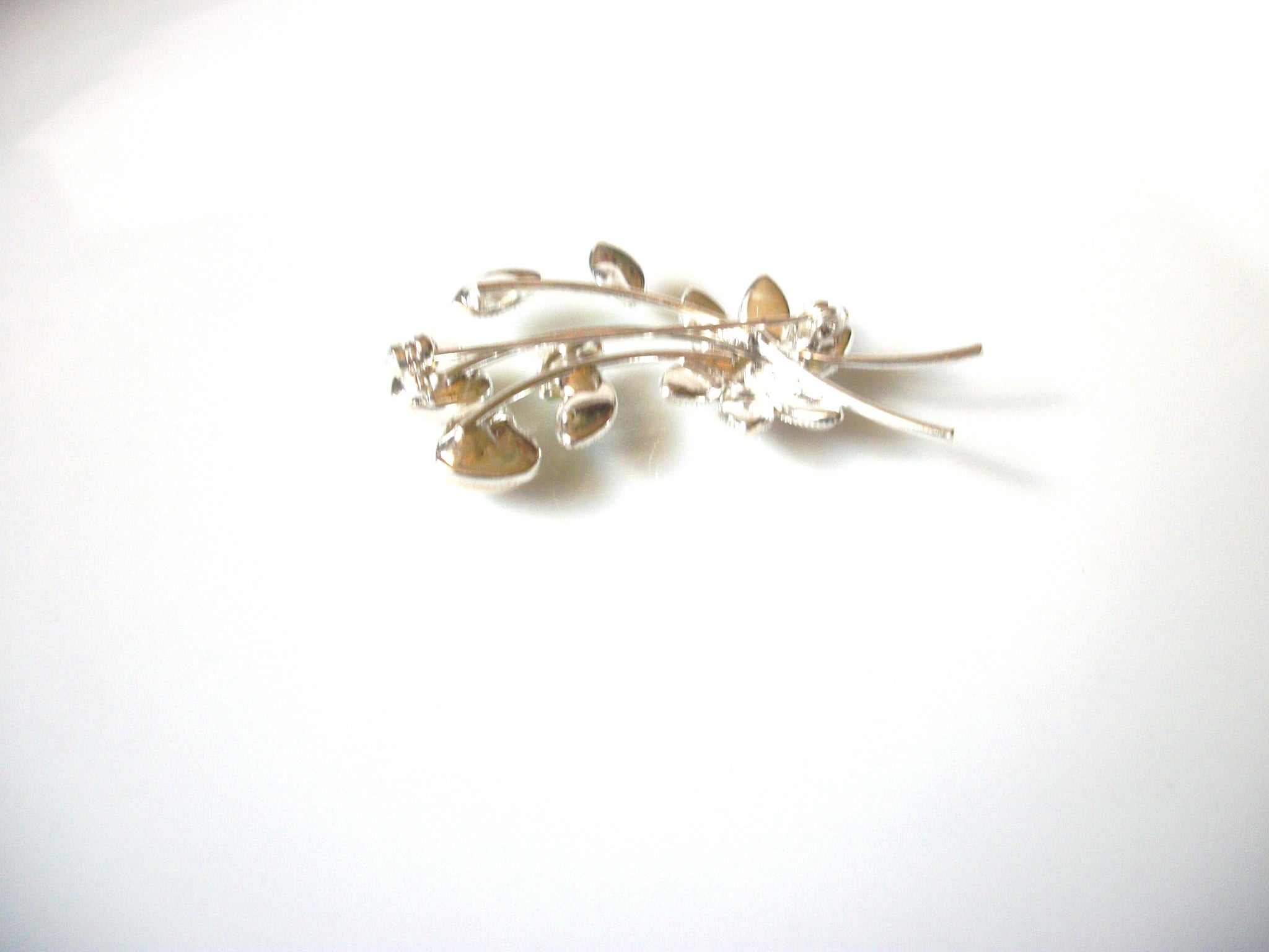 Retro Wedding Floral Faux Pearl White Pale Mint Brooch Pin 92017