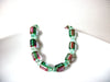 Iridescent Czech Glass Cubes Stretch Bracelet 91617