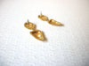 Dangling Retro Gold Tone Black Enameled Pierced Earrings 71517