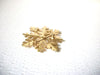 Vintage 1950s Gold Toned AB Crystal Snowflake Brooch Pin 60116