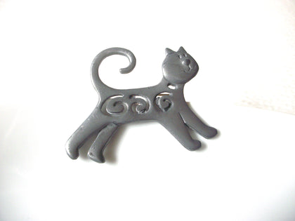 Vintage Pewter Cat Brooch Pin 92117
