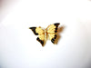 Vintage Black Yellow Gold Enameled Butterfly Pin 81517