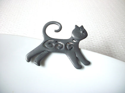 Vintage Pewter Cat Brooch Pin 92117
