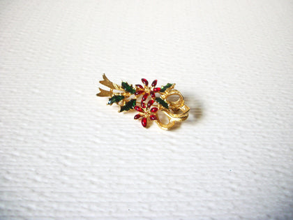 Vintage Rhinestone Christmas Brooch Pin 60116
