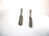 Silver Toned Roman Column Dangle Earrings 92517