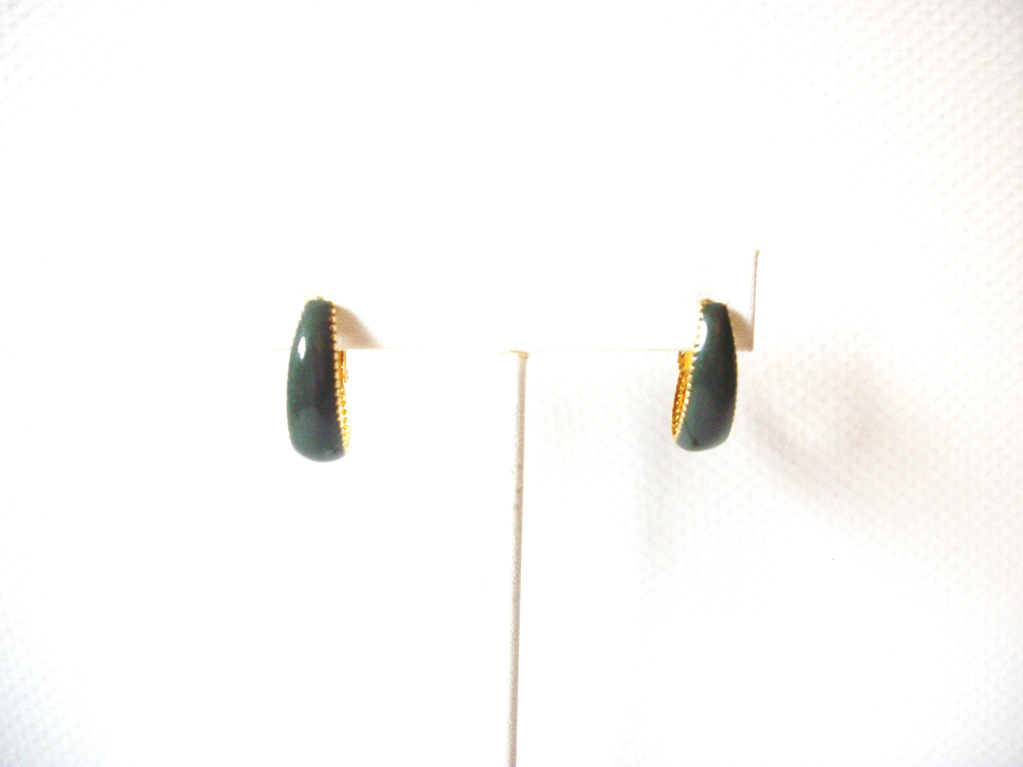 Retro Smaller Gold Sage Hoop Earrings 80417