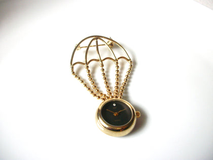 UNTESTED NON WORKING Hot Air Balloon Watch Brooch Pin 80417