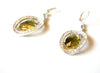 Retro Iridescent Green Rhinestone Earrings 80417