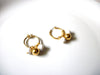 Retro Gold White Hoop Dangle Earrings 91716