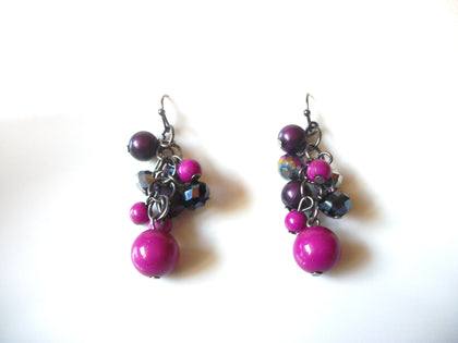 Bohemian AB Crystal Iridescent Fuchsia Pink Dangle Earrings 92517