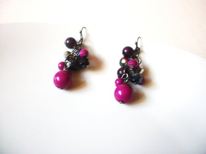 Bohemian AB Crystal Iridescent Fuchsia Pink Dangle Earrings 92517