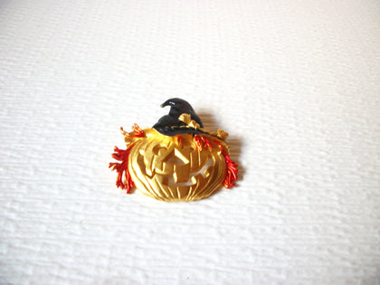 RARE Vintage JJ Pumpkin Halloween Brooch Pin 9617