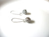 Retro Silver Toned Damask Filigree Dangle Earrings 91617