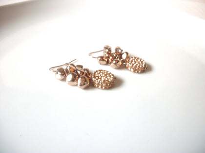 Retro Rose Gold Toned Rhinestone Dangle Earrings 80417