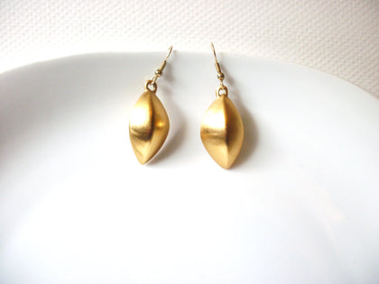 Vintage Matte Gold Toned Modernist Earrings 91617
