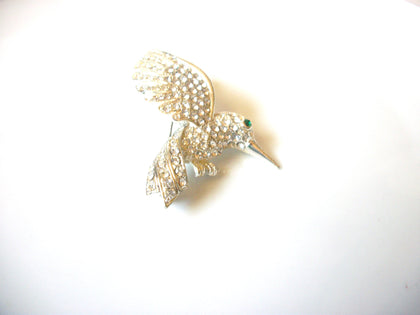 Retro Larger Clear Rhinestone Hummingbird Brooch Pin 80417