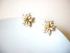 Vintage Edelweiss Flower Enameled Clip On Earrings 91617