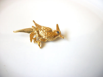 Vintage Gold Toned Bird Brooch Pin 91617