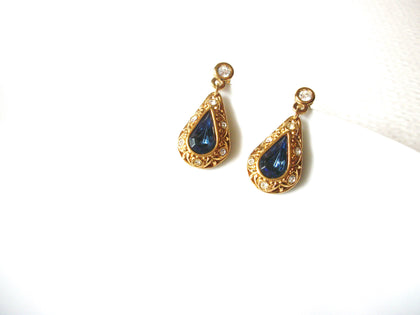 AVON Vintage Faux Sapphire Drop Earrings 80417