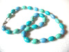 Retro Silver Aqua Green Blue 24" Necklace 92117