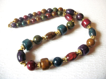 Vintage Autumn Fall Colors Lucite 24" Necklace 92117