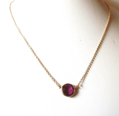 AVON Vintage Purple CZ Pendant Necklace 91617