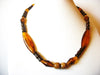 Brown Amber Honey Necklace Earrings Set 92816
