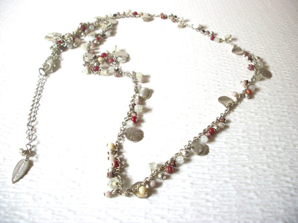 COLDWATER CREEK Vintage Silver Toned Dangling Glass Beads 36" Necklace 91617