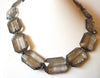 Vintage Translucent Taupe Gray Crackle Acrylic Shorter Length Necklace 92816