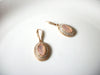 Retro Rose Gold Toned Pale Rose Rhinestone Glass Inlay Earrings 80417