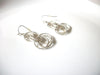 Retro Silver Toned Circle Dangle Earrings 91617