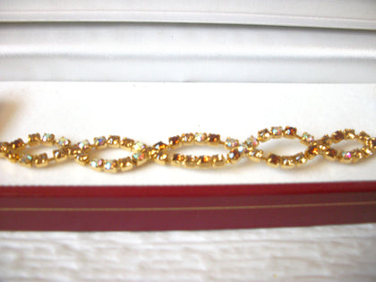 Vintage Tennis Bracelet Crystal Aurora Borelias Topaz 7" 82217