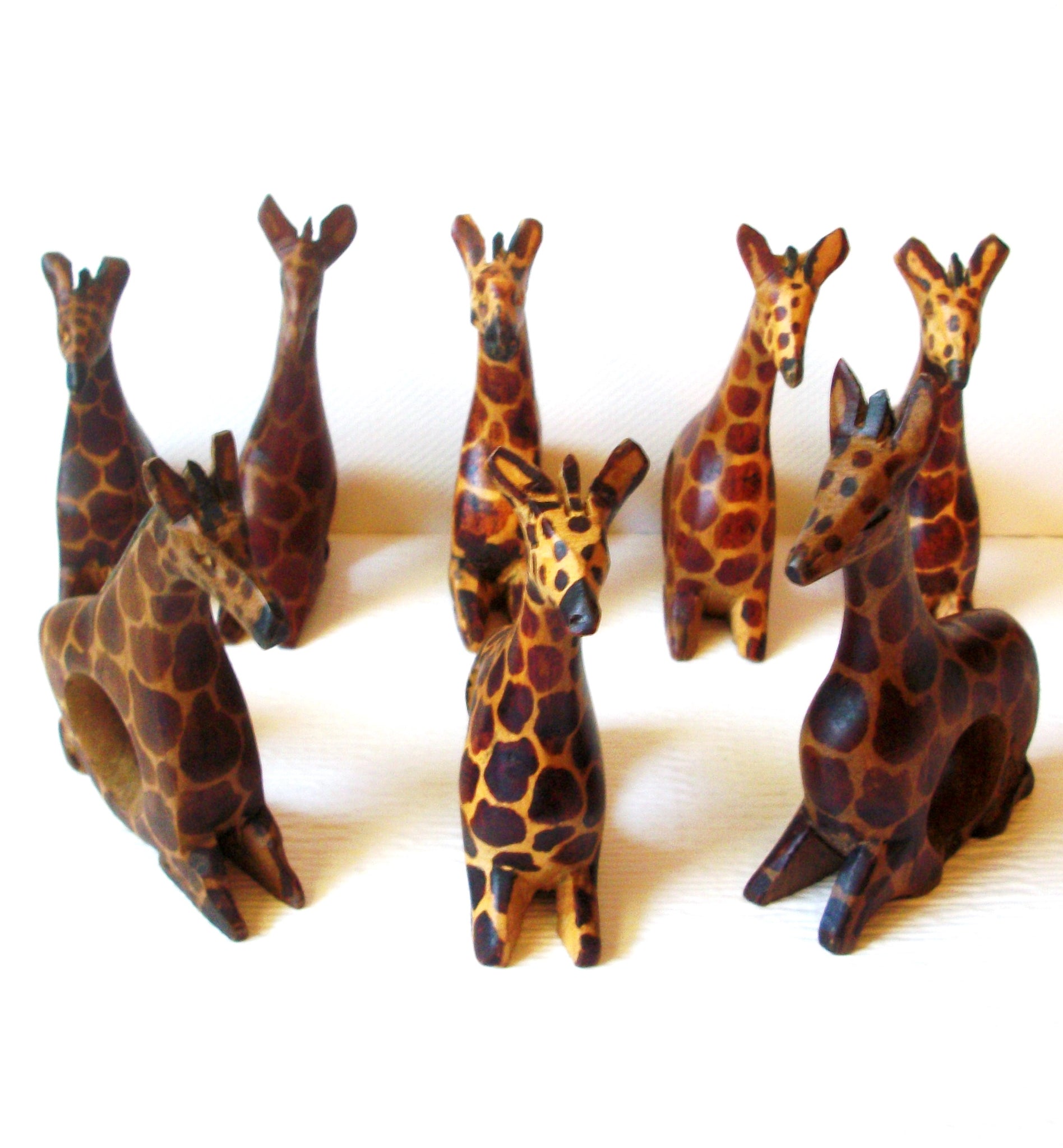 Hand Crafted Wooden Giraffe Napkin Holders 8 Pieces Not Sets