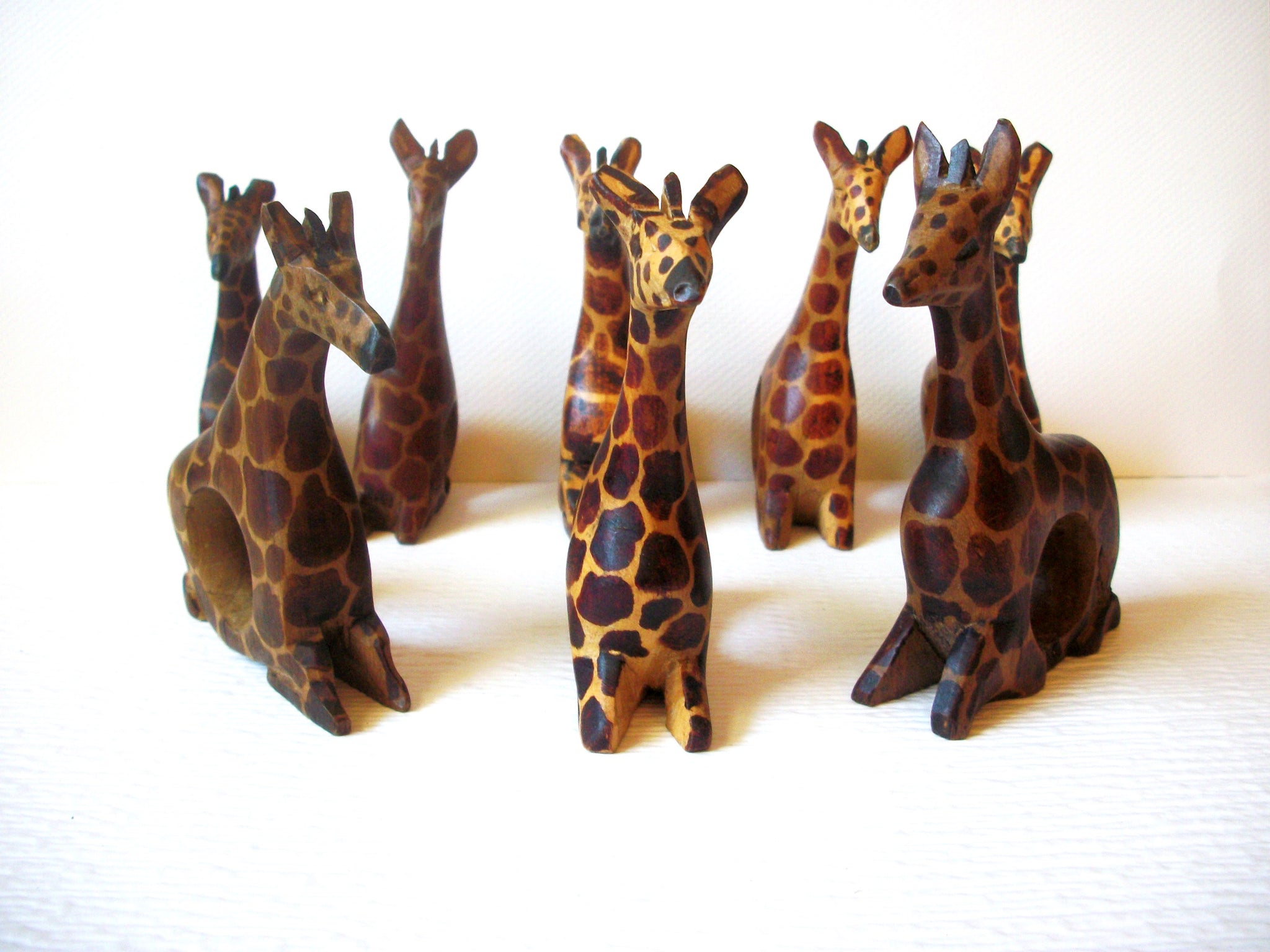 Hand Crafted Wooden Giraffe Napkin Holders 8 Pieces Not Sets