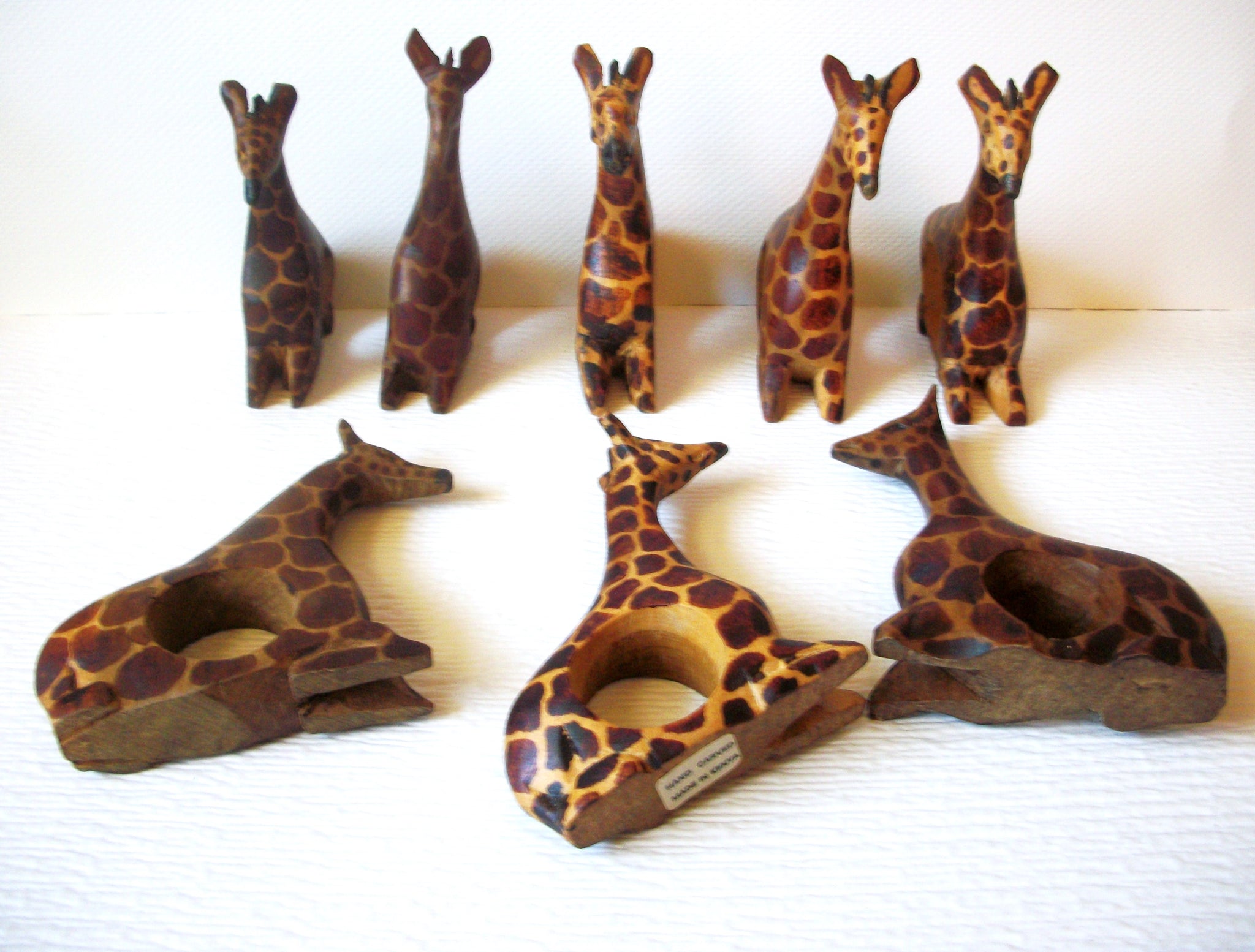 Hand Crafted Wooden Giraffe Napkin Holders 8 Pieces Not Sets