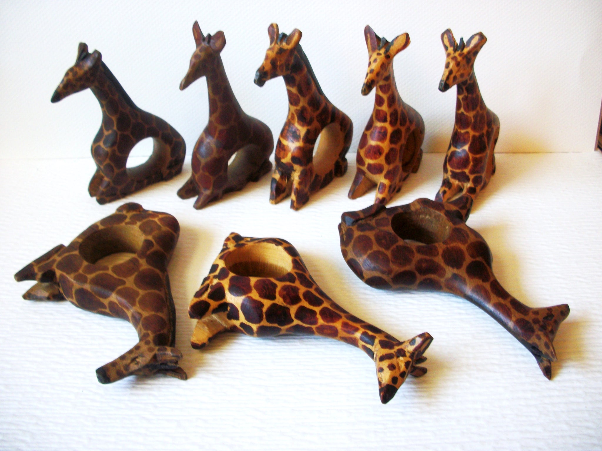 Hand Crafted Wooden Giraffe Napkin Holders 8 Pieces Not Sets