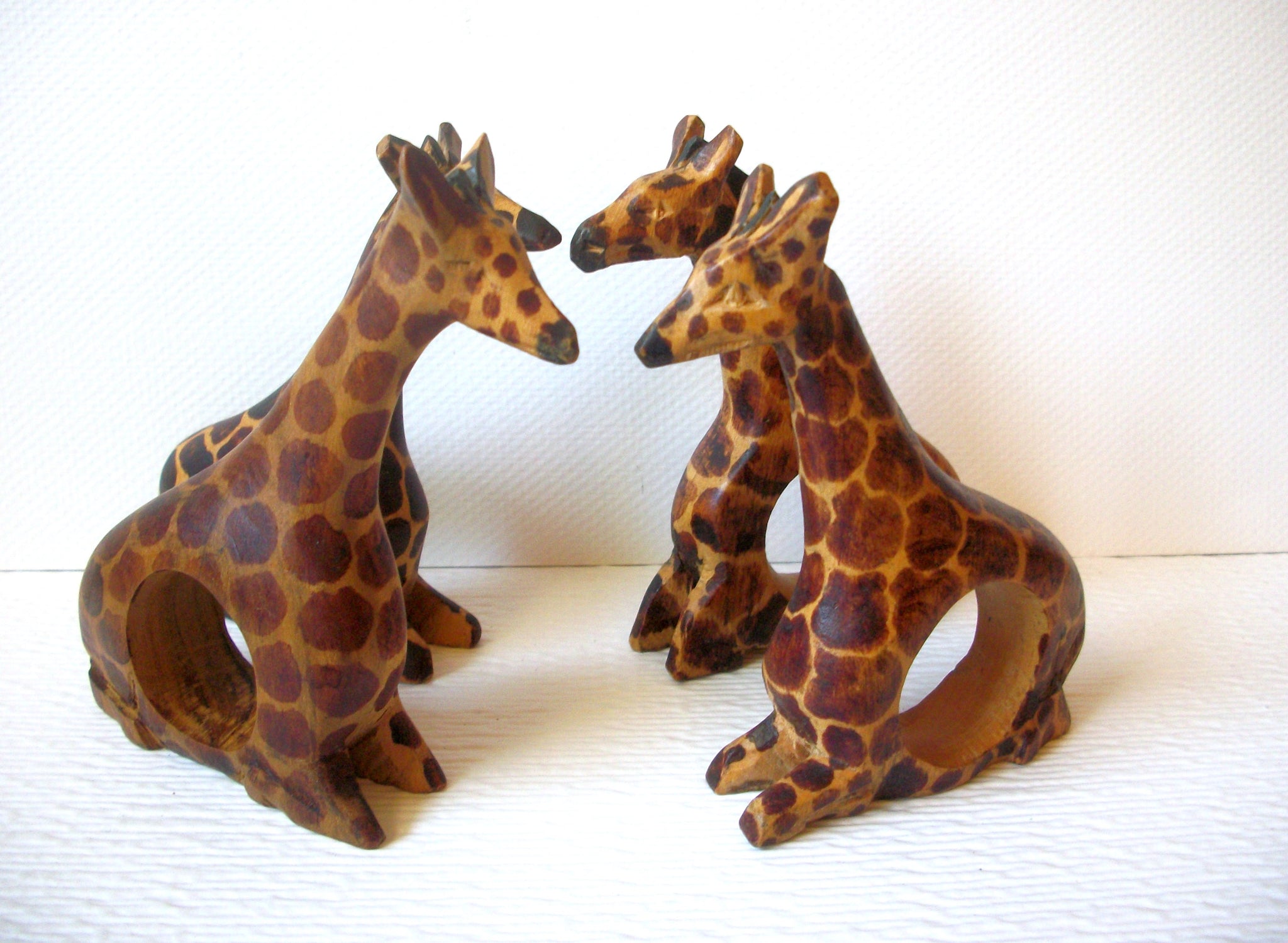 Hand Crafted Wooden Giraffe Napkin Holders 8 Pieces Not Sets