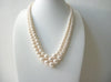 1960s V Shaped Double Row Faux Pearls Necklace 71517