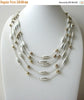 Vintage LC Stamped Two Tone Multi Strand Necklace 62216