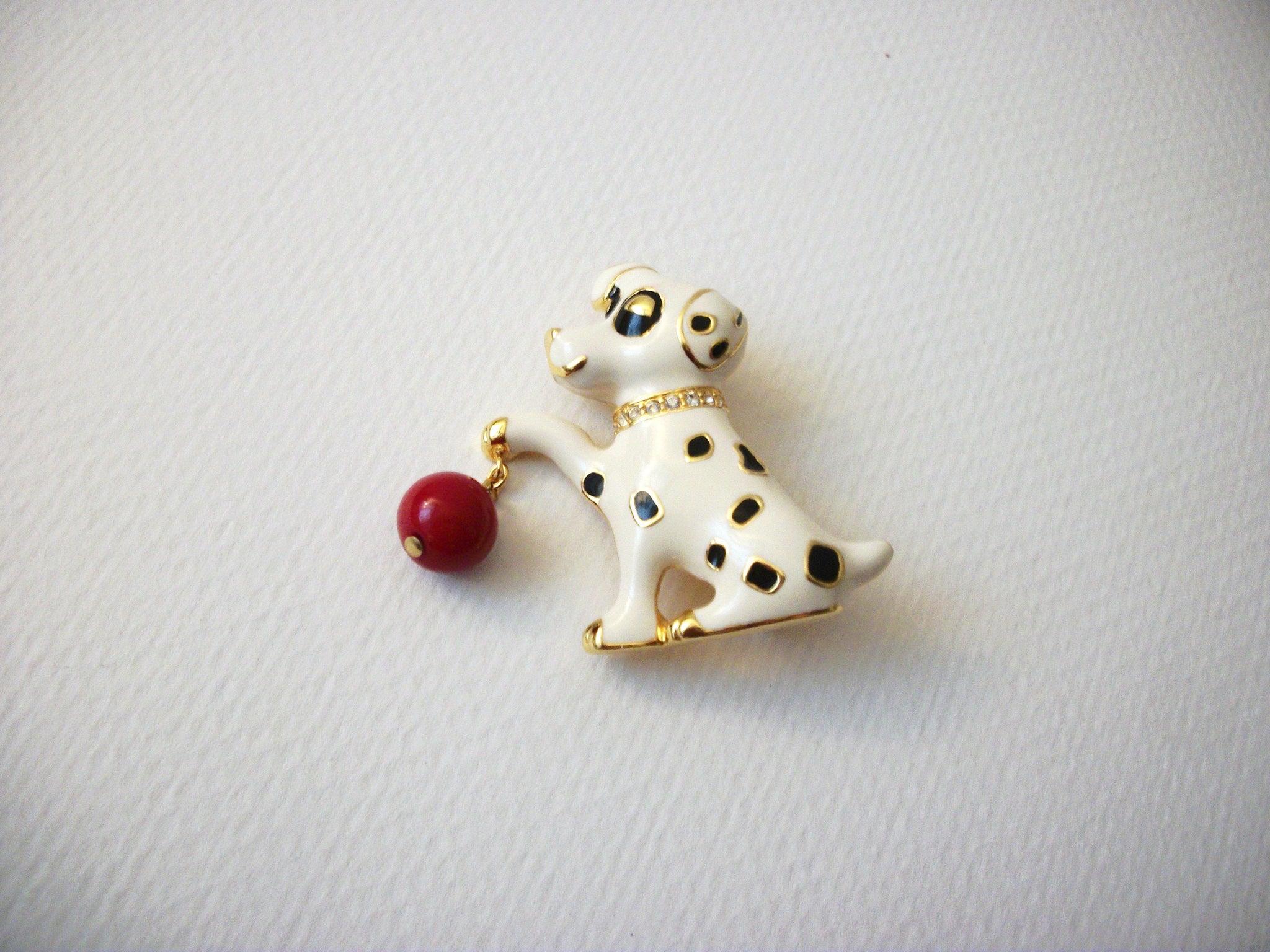 Vintage KENNETH JAY LANE Dalmatian Dog Brooch 71218