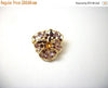 NOLAN MILLER Wild Pansy Gold Tone Amethyst Crystals Brooch 71218