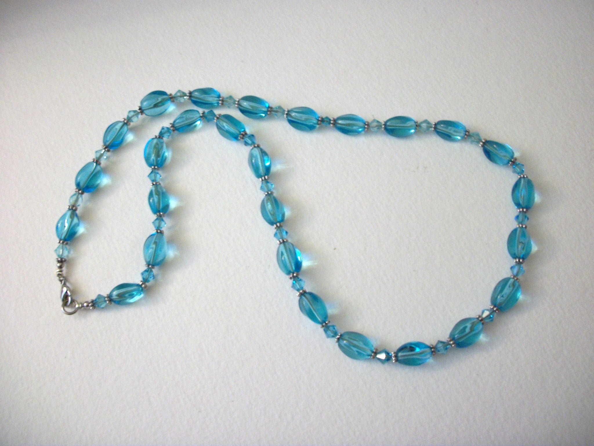 Blue Translucent CZECH Glass Necklace 71218D