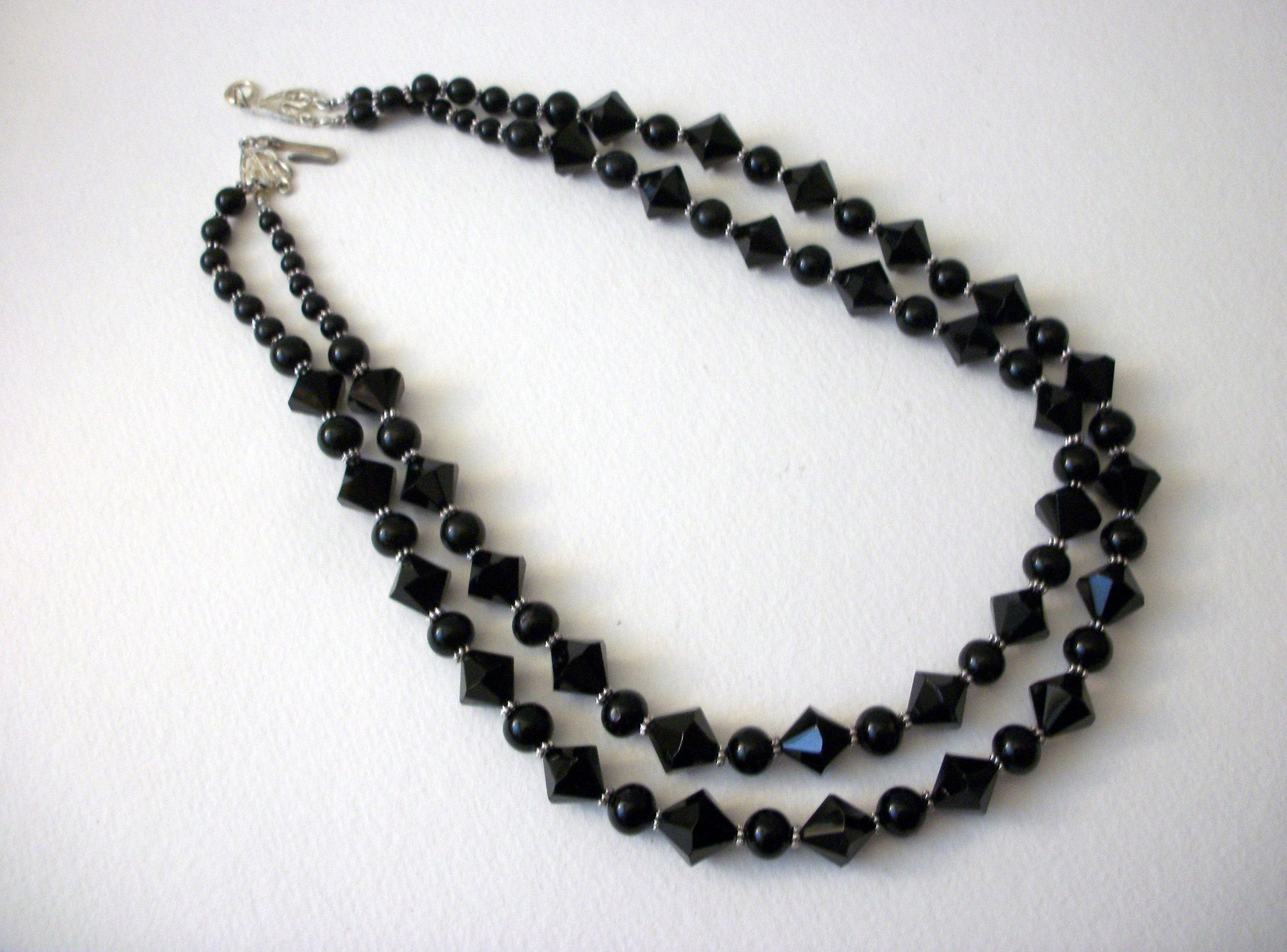 Vintage 1950s Black Czech Glass 71218D