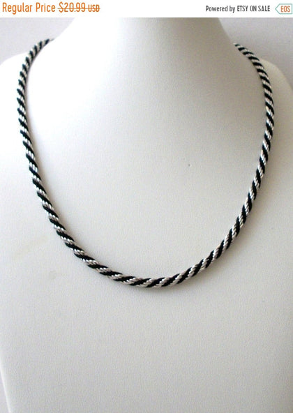 Vintage TRIFARI Silver Black Necklace 71218